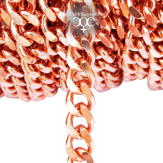 Bulk Copper Curb Chain 16mm Chunky Copper Chain by the Foot F162 Copper Jewelry Making Supplies