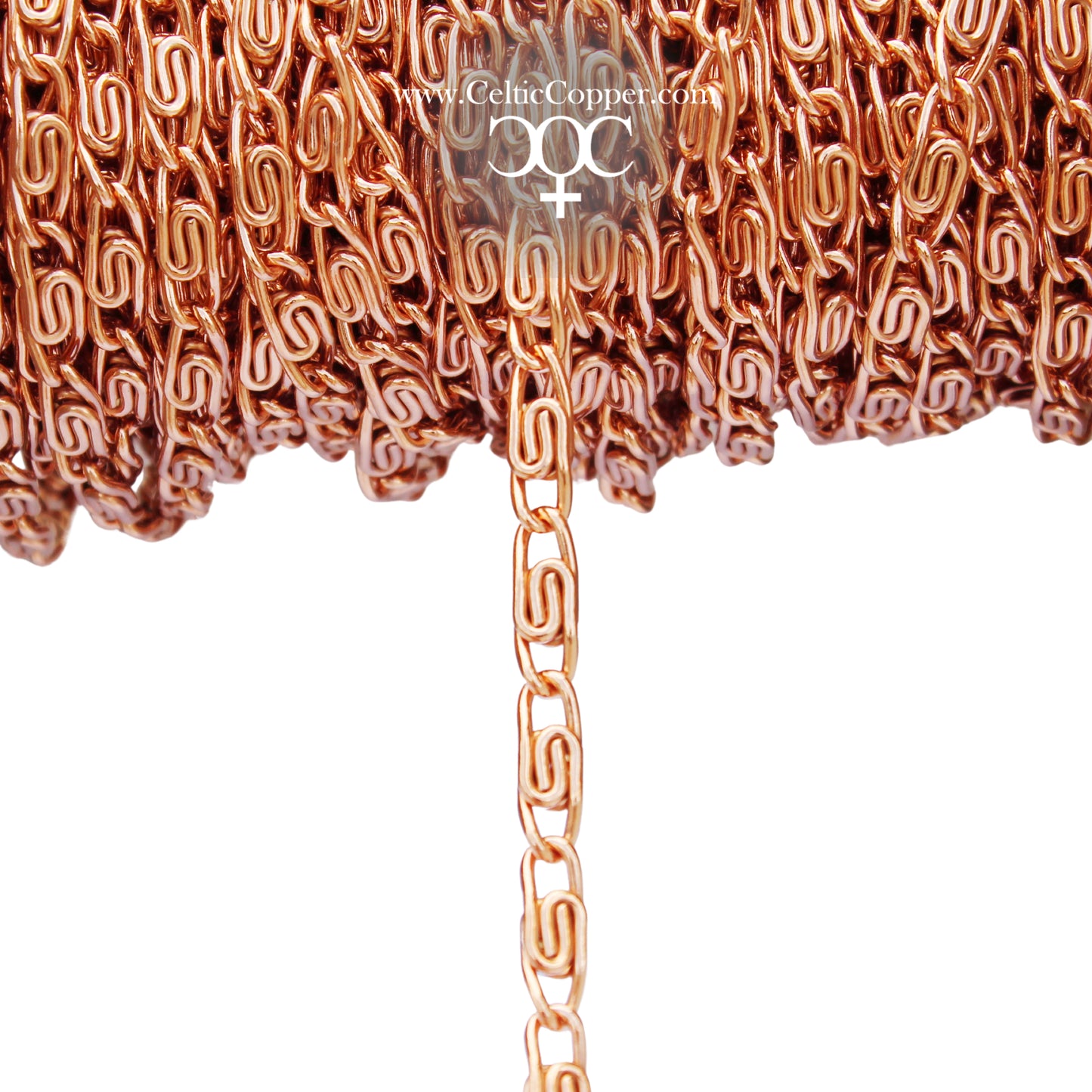 Solid Copper Bulk Chain Unfinished 5mm Celtic Copper Scroll Chain FC66 Medium Copper Celtic Scroll Chain By The Foot