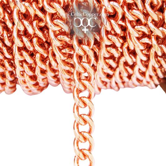 Bulk Copper Curb Chain 13mm Heavy Duty Copper Chain by the Foot F79 Copper Jewelry Making Supplies