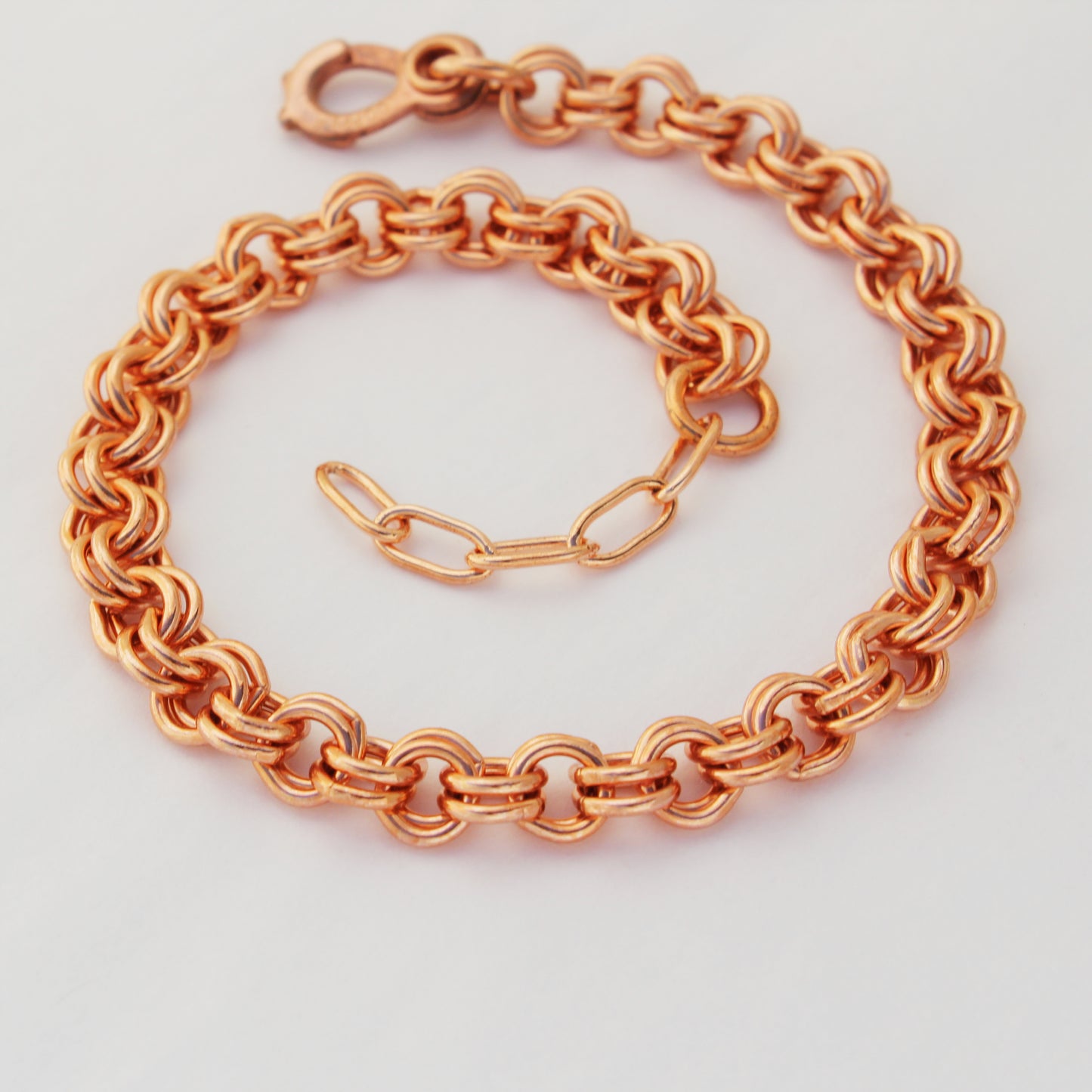 Heavy Solid Copper Double Cable Bracelet Chain 7mm Adjustable Solid Copper Anklet Chain