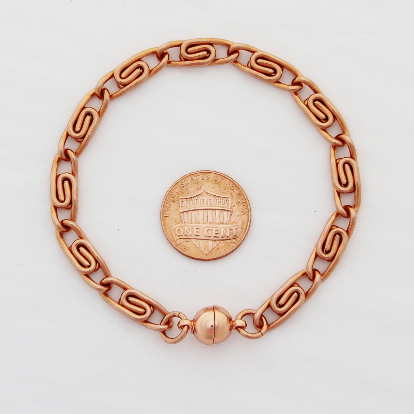 Copper Scroll Chain Bracelet Medium 5.8mm Pure Copper Bracelet Chain All Sizes Magnetic Clasp