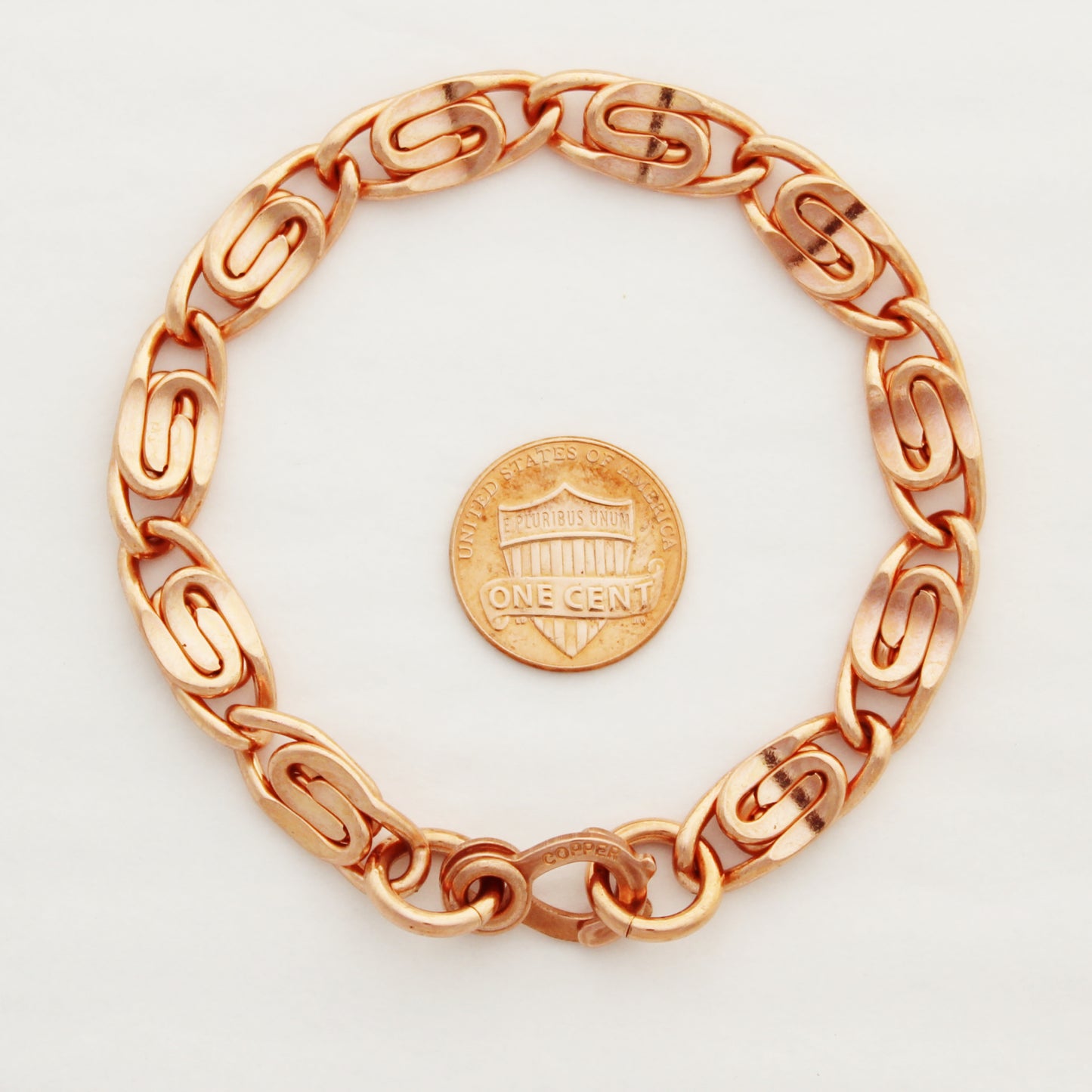 Custom Bracelet Chain Solid Copper 9mm Heavy Scroll Chain Bracelet CB69M Custom Size Copper Bracelet Chain