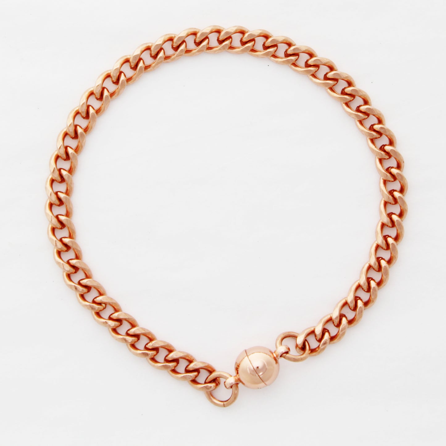 Copper Curb Chain Bracelet B72M Medium 5mm Pure Copper Bracelet Chain All Sizes Magnetic Clasp
