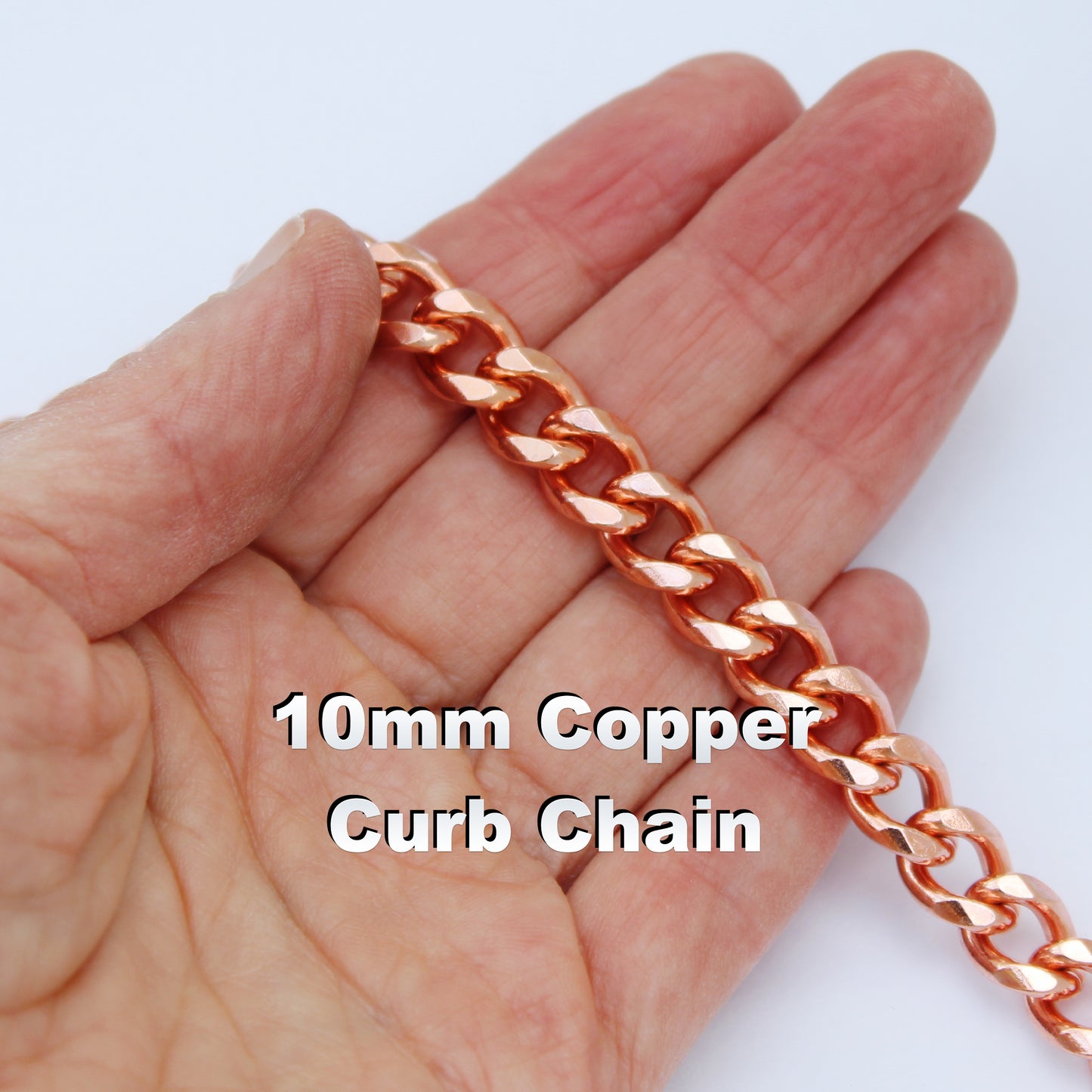 Copper Curb Chain Bracelet Bold 10mm Pure Copper Bracelet Chain All Sizes Copper Hook Clasp