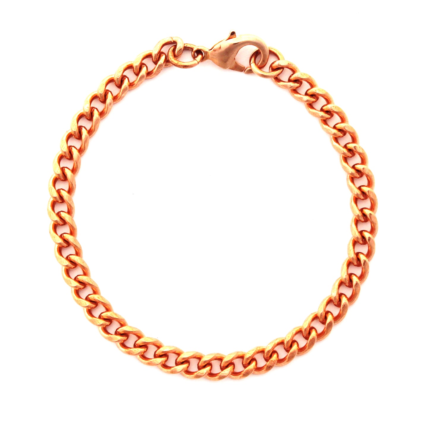 Custom Size Copper Bracelet Chain BC72 Medium 5mm Solid Copper Curb Chain Bracelet Custom