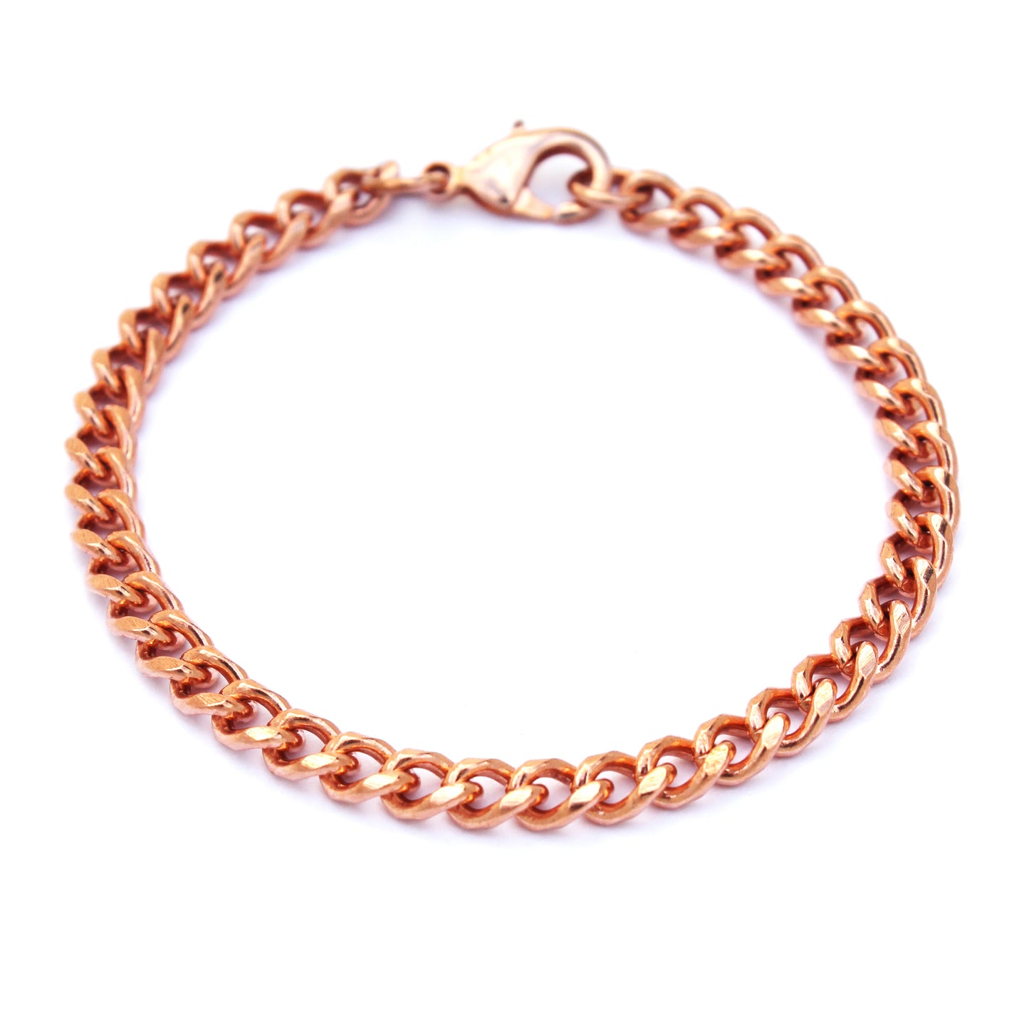 Custom Size Copper Bracelet Chain BC72 Medium 5mm Solid Copper Curb Chain Bracelet Custom