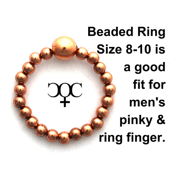Beaded Copper Ring 3mm Fluted Copper Stacking Stretch Ring Pure Copper Healing Finger Ring Toe Ring