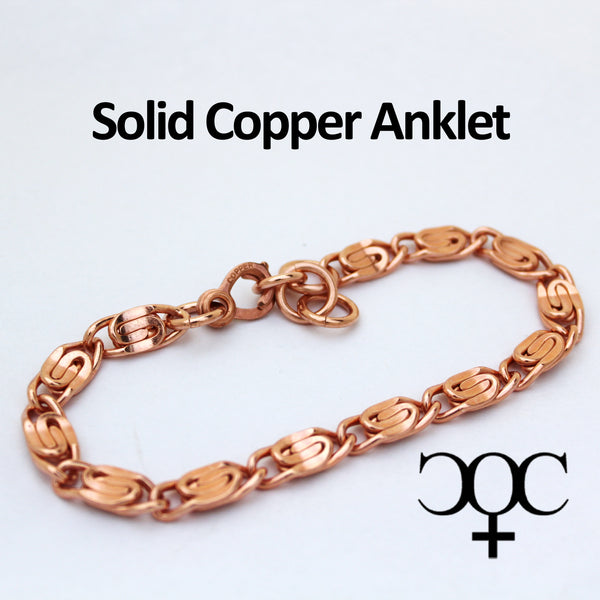 Heavy Solid Copper Celtic Scroll Chain Anklet AC69 Adjustable Solid Copper Anklet Chain