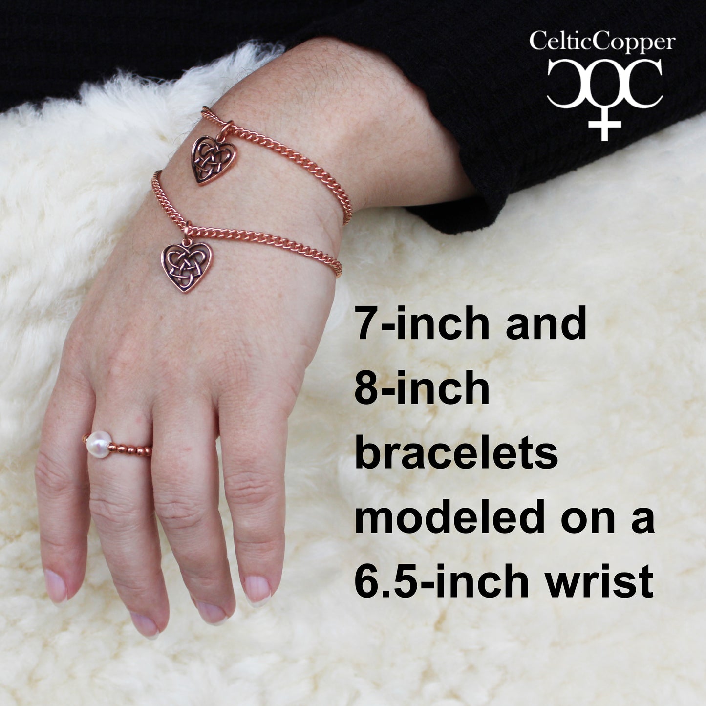 Copper Moon Phase Charm Bracelet Solid Copper Curb Chain Bracelet With Lunar Moon Phase Charm