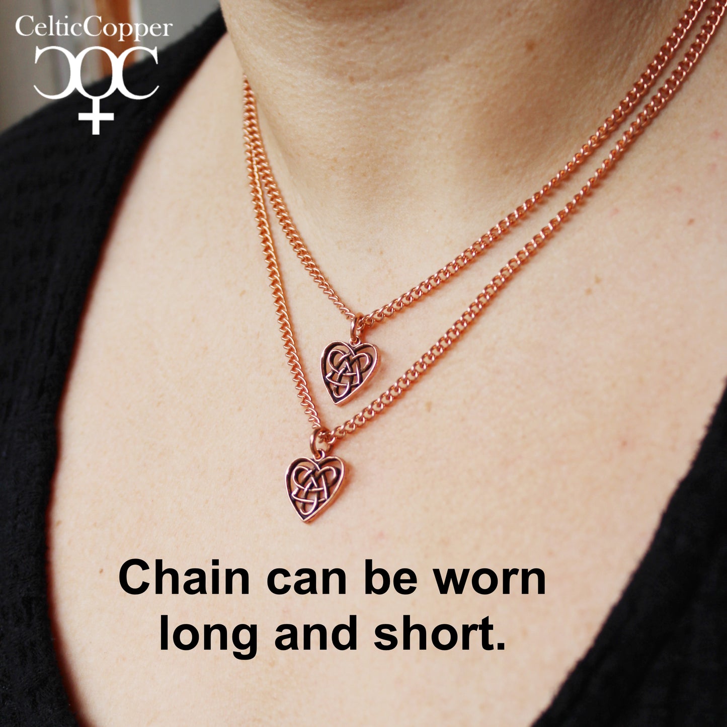 Copper Moon Phase Charm Necklace Solid Copper Curb Chain Necklace With Lunar Moon Phase Pendant