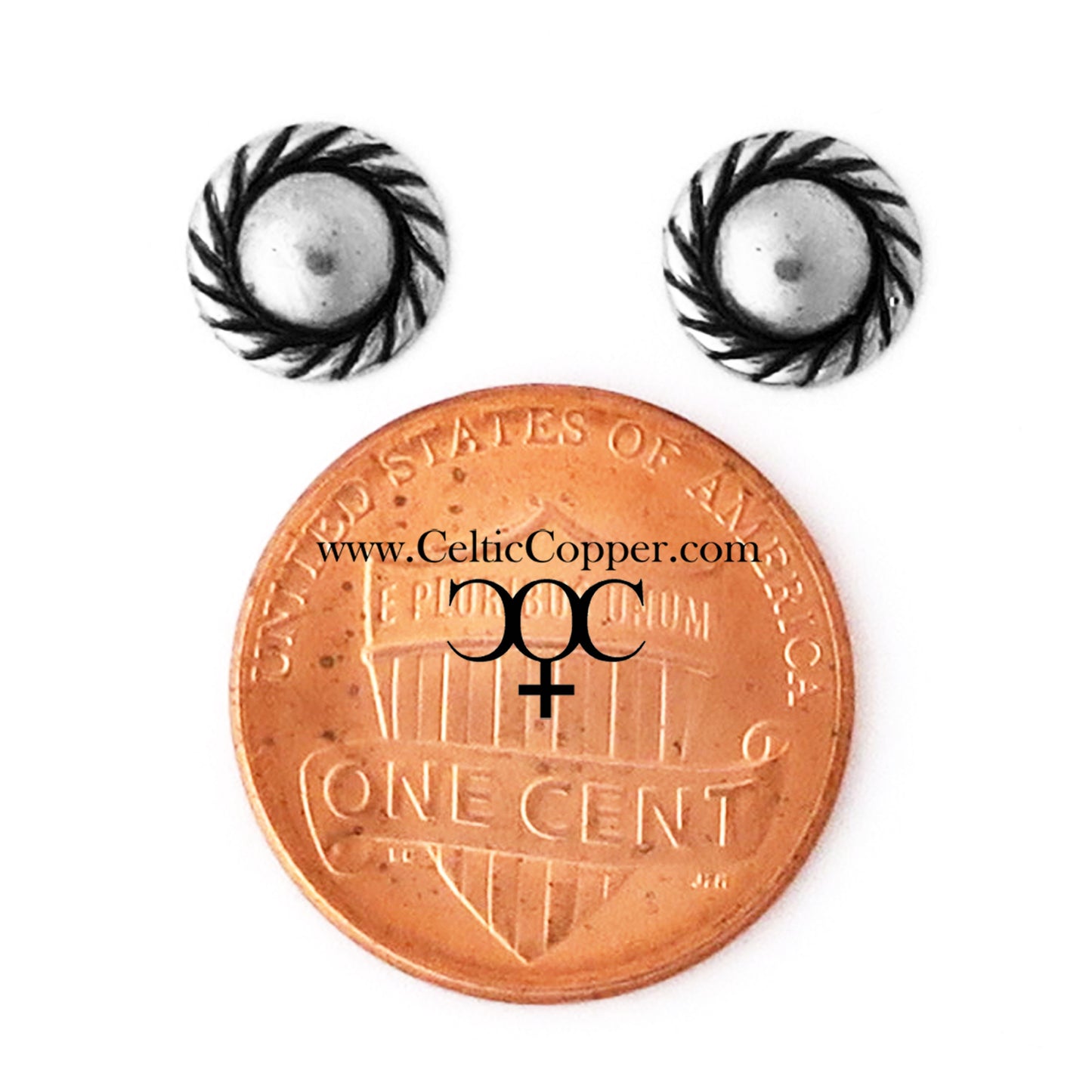 Rope Edged Silver Earring Studs Solid Silver Jewelry Post Earrings with Hypoallergenic Steel Posts