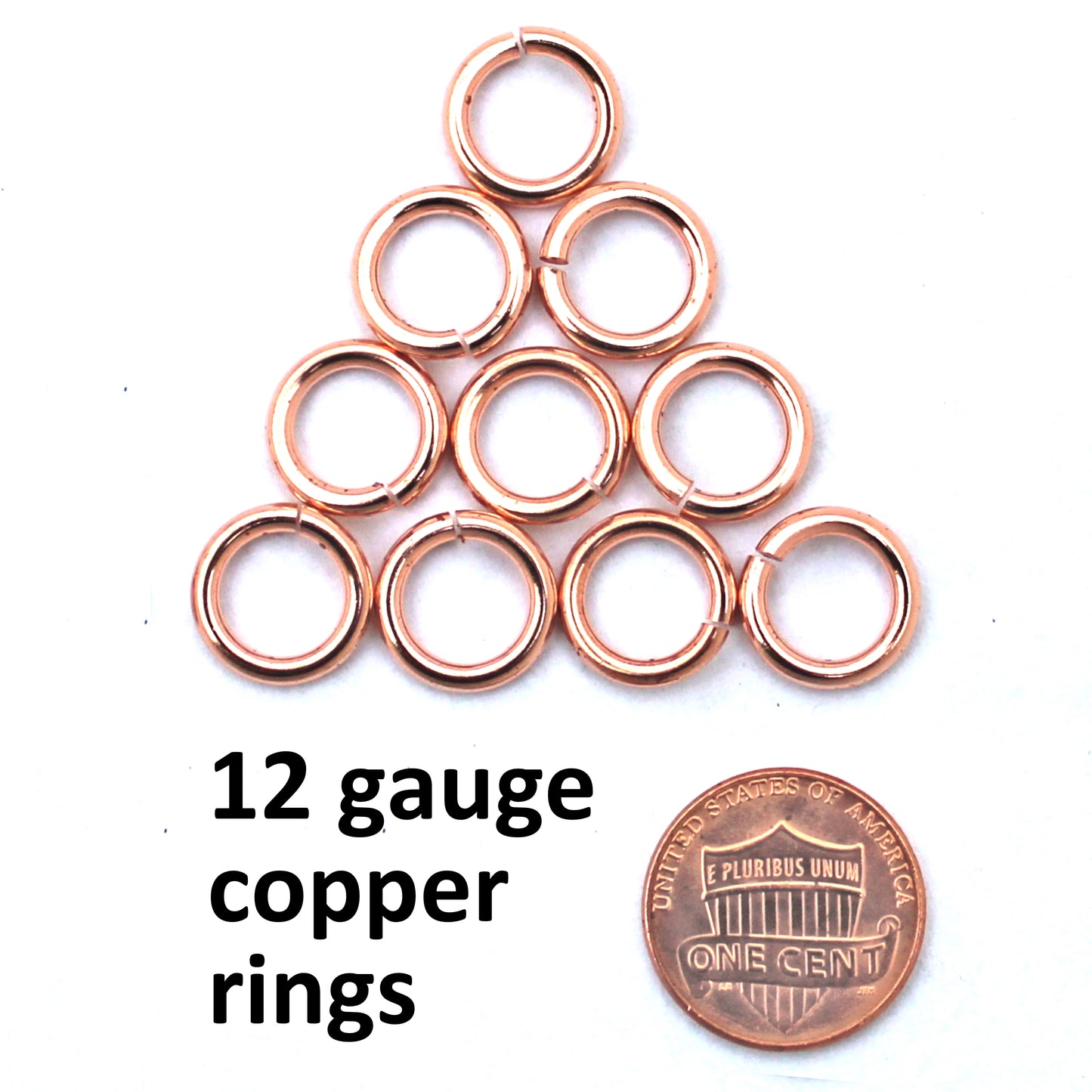 Heavy Duty 12 Gauge Copper Jump Rings JSR12x Solid Copper Jewelry Findings Copper Ring 10-Pack