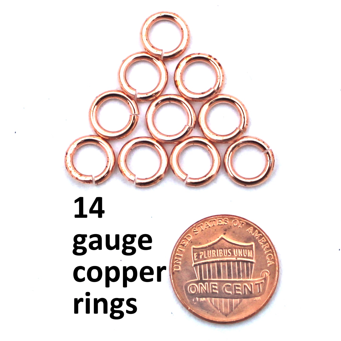 Heavy Weight 14 Gauge Copper Jump Rings JSR14 Solid Copper Jewelry Findings Copper Ring 10-Pack