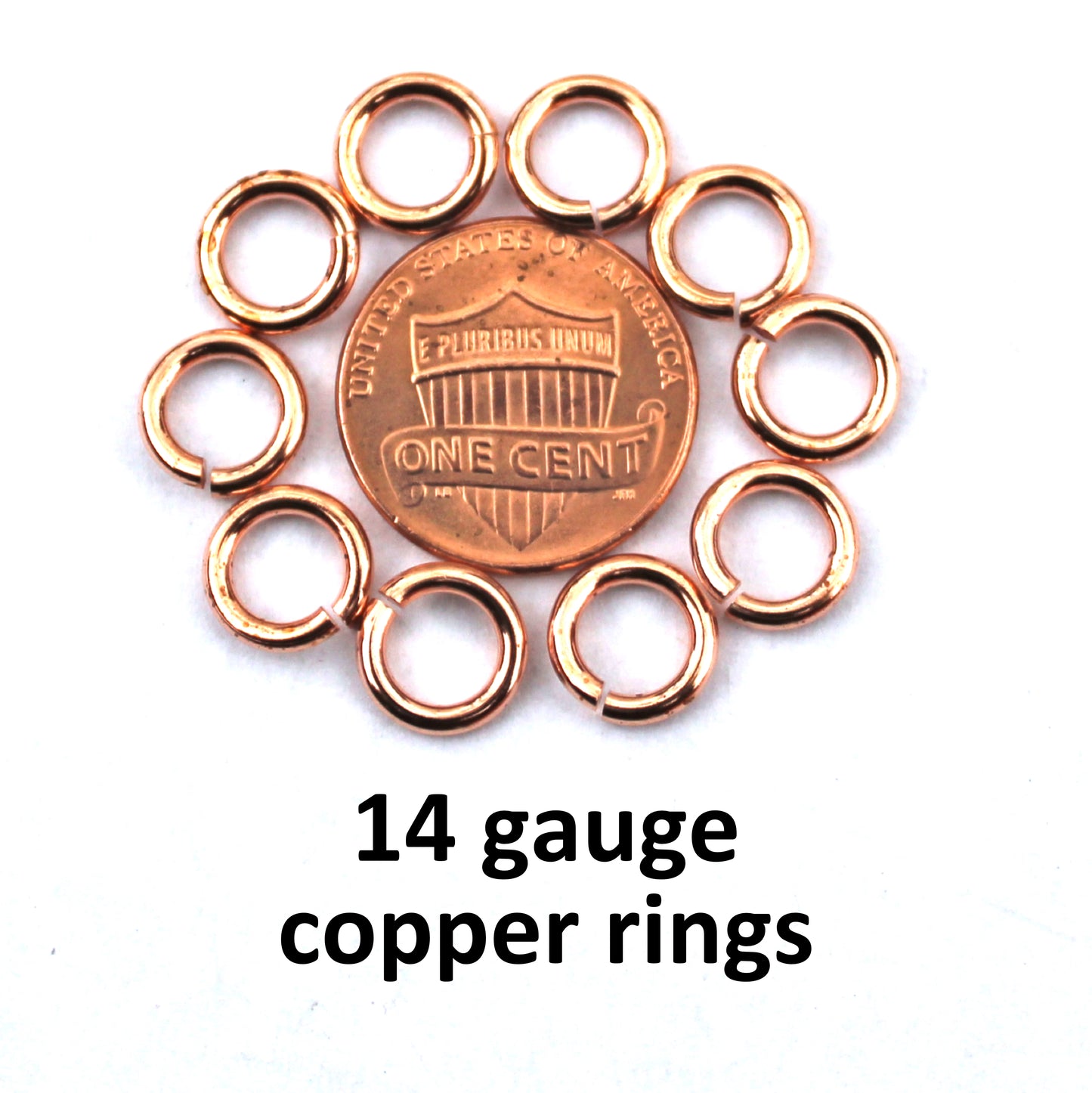 Heavy Weight 14 Gauge Copper Jump Rings JSR14 Solid Copper Jewelry Findings Copper Ring 10-Pack