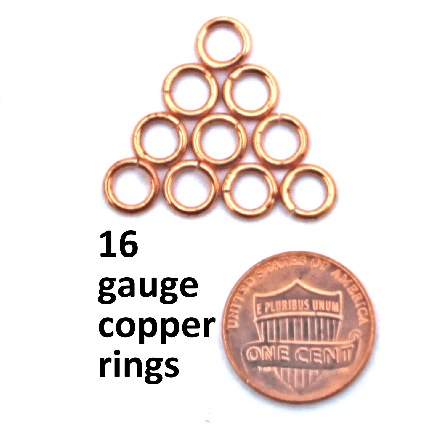 Medium Weight 16 Gauge Copper Jump Rings JSR16 Solid Copper Jewelry Findings Copper Ring 10-Pack