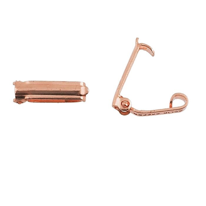 Medium Fold Over Copper Clasp Repair Kit 4x14 mm Single Solid Copper Clasp Kit with 2 Rings