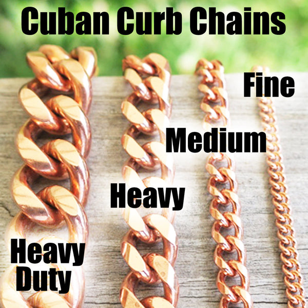 Solid Copper Necklace Chain Fine 3mm Cuban Curb Chain Necklace NC71 Solid Copper Chain Necklace 24"