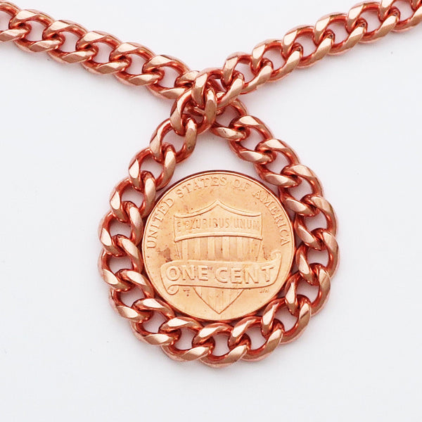 Solid Copper Bracelet Chain Curb Chain Bracelet BC72 Medium 5mm Cuban Curb Copper Bracelet Chain for Men and Women