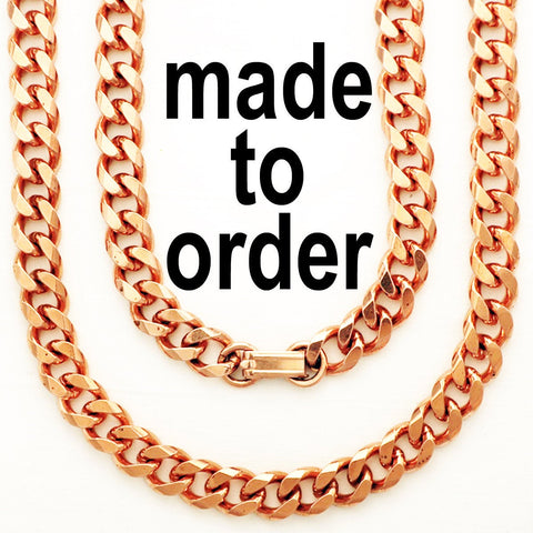 Custom Necklace Chain Cuban Curb Chain Necklace NC76M Heavy 10mm Copper Curb Chain Necklace Custom Size Chain