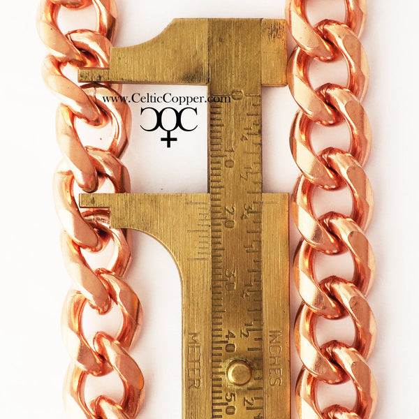 Custom Copper Bracelet Chain Heavy Duty 13mm Cuban Curb Chain Bracelet BC79 Men's Custom Bracelet Chain