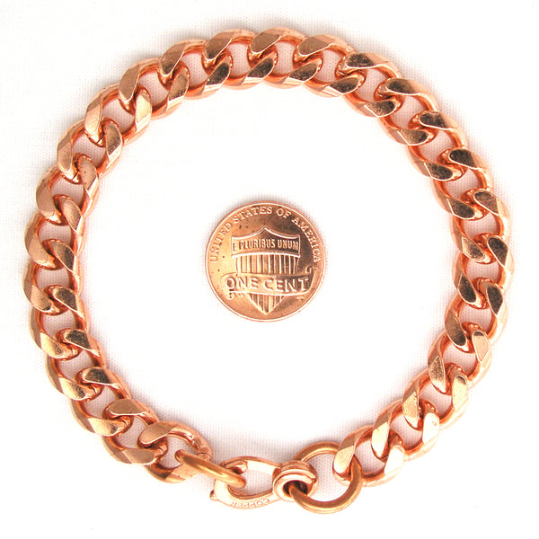 Custom Bracelet Chain Solid Copper 10mm Heavy Cuban Curb Chain Bracelet CB76M Custom Size Copper Bracelet Chain
