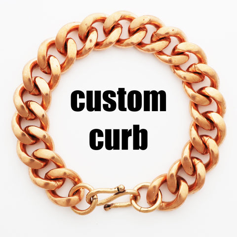 Custom Copper Bracelet Chain Heavy Duty 13mm Cuban Curb Chain Bracelet BC79 Men's Custom Bracelet Chain