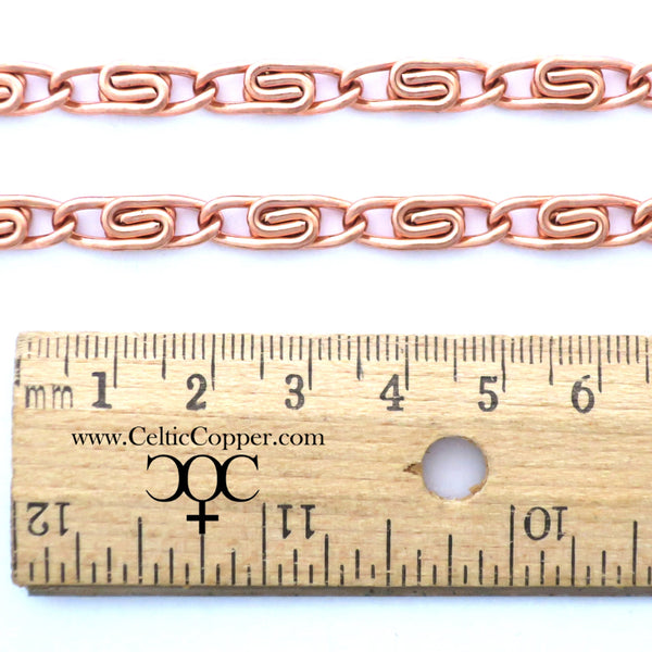 Solid Copper Necklace Chain Celtic Scroll Chain Necklace NC66 Medium 5mm Copper Necklace Celtic Copper Necklace 18 Inch Chain