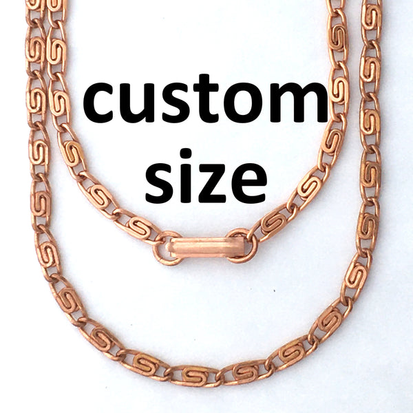 Custom Necklace Chain Solid Copper Celtic Scroll Chain Necklace NC61M Fine Celtic Copper Necklace Custom Size Chain