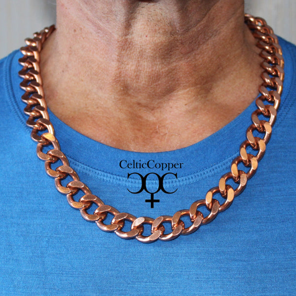 Super Chunky Solid Copper Necklace Chain NC162 Extra Heavy 16mm Copper Curb Chain Necklace 24 Inch Chain