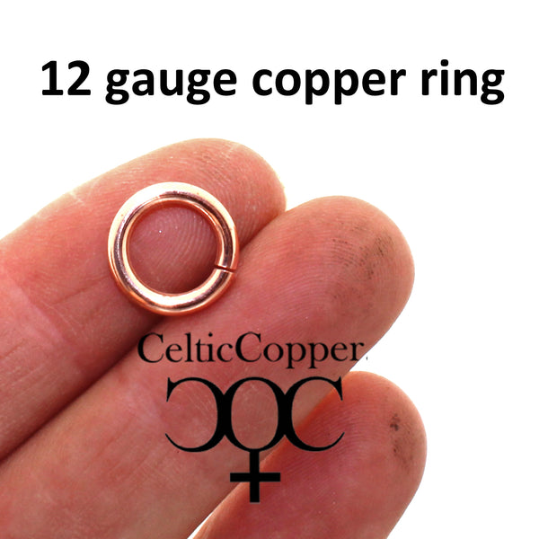Heavy Duty 12 Gauge Copper Jump Rings JSR12 Solid Copper Jewelry Findings Copper Ring 2-Pack