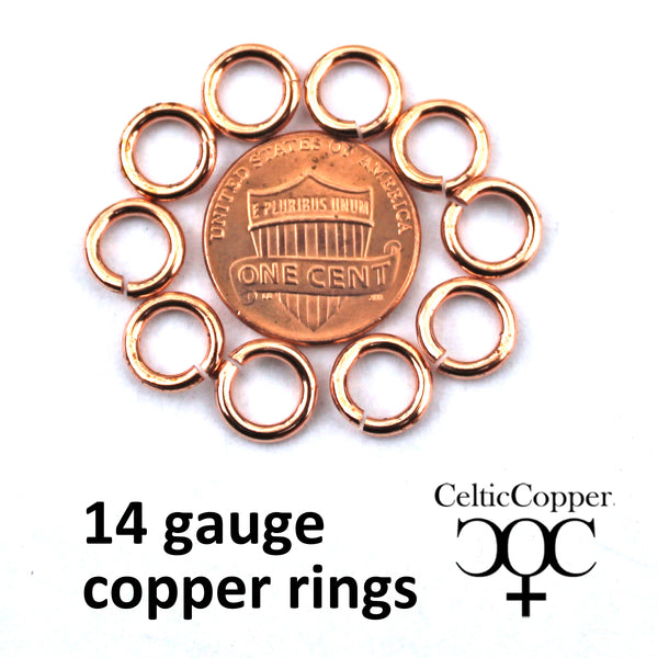 Heavy Weight 14 Gauge Copper Jump Rings JSR14 Solid Copper Jewelry Findings Copper Ring 10-Pack