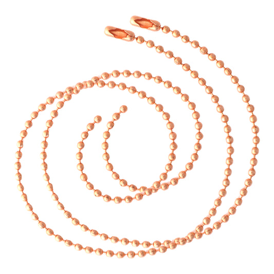 Solid Copper Anklet Set Fine Copper Bead Chain Ankle Bracelets ACC2S Pure Copper 2.4mm Bead Chain Anklet Set