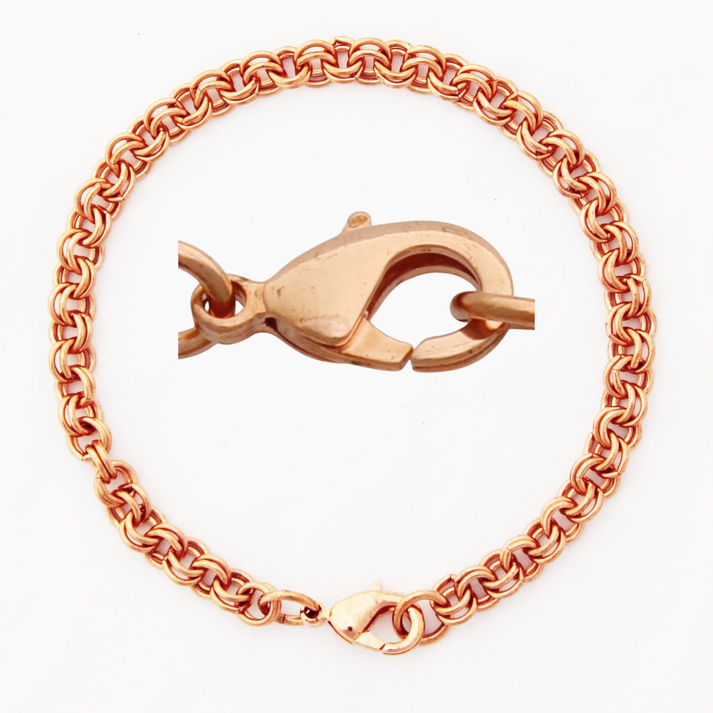 Custom Size Solid Copper 4mm Fine Double Cable Chain Bracelet Custom Copper Bracelet Chain