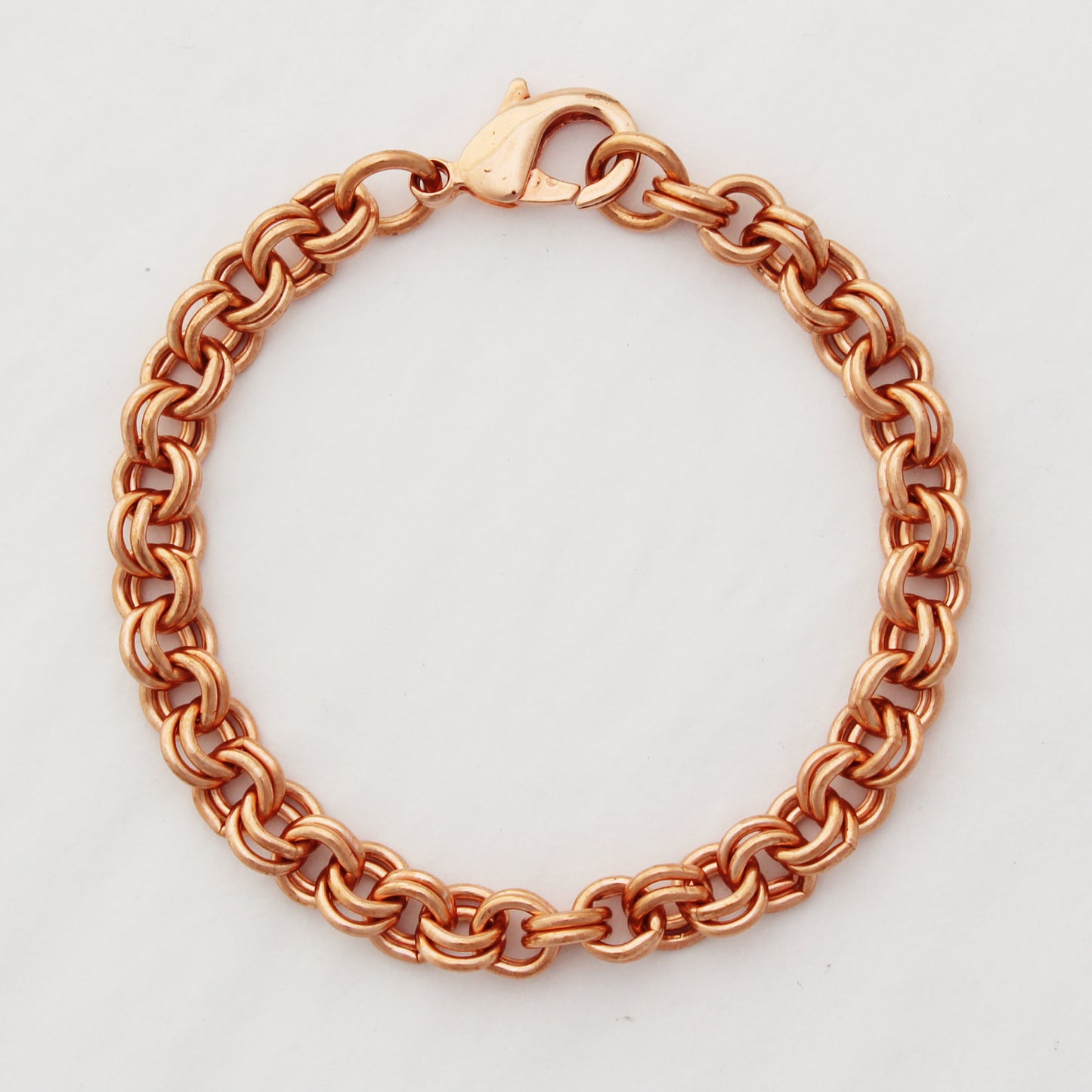 Copper Double Cable Chain Bracelet Bold 7mm Pure Copper Bracelet Chain All Sizes Brass Lobster Clasp