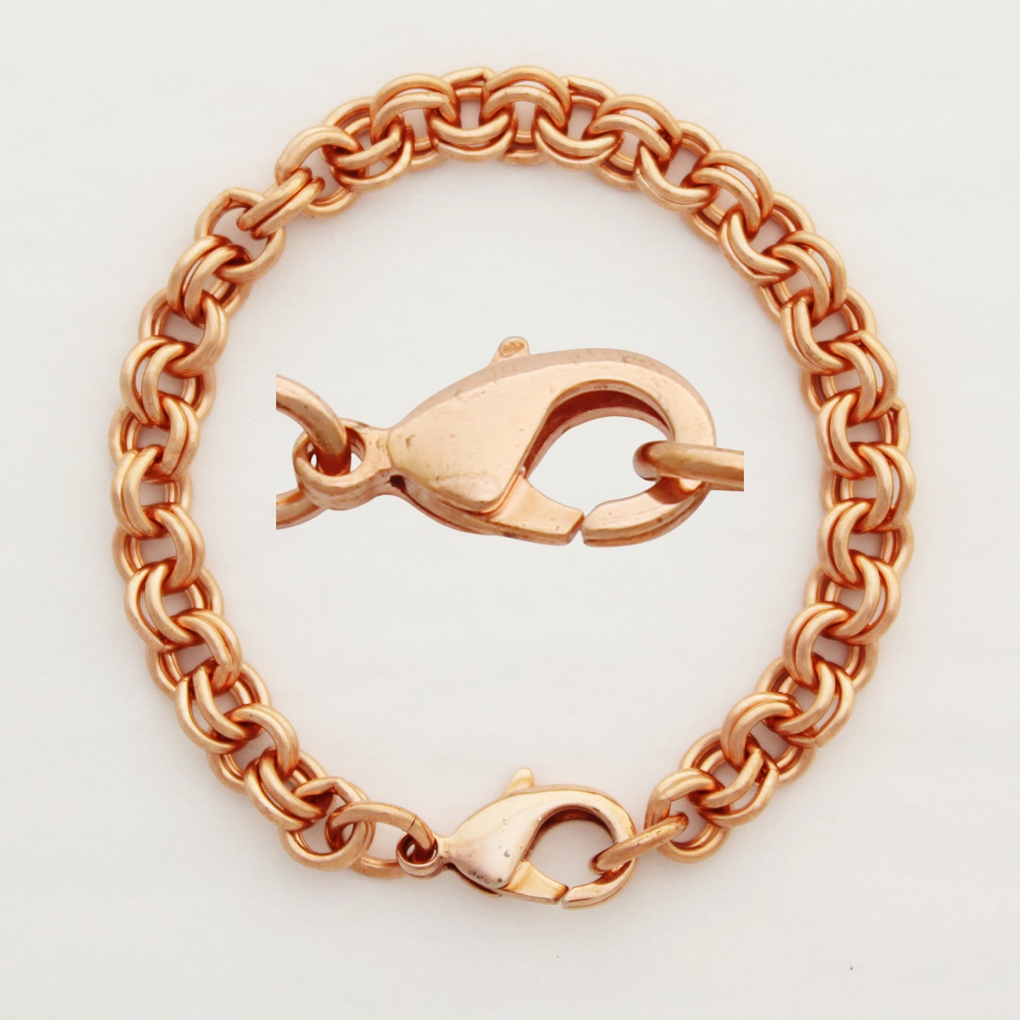 Copper Double Cable Chain Bracelet Bold 7mm Pure Copper Bracelet Chain All Sizes Brass Lobster Clasp
