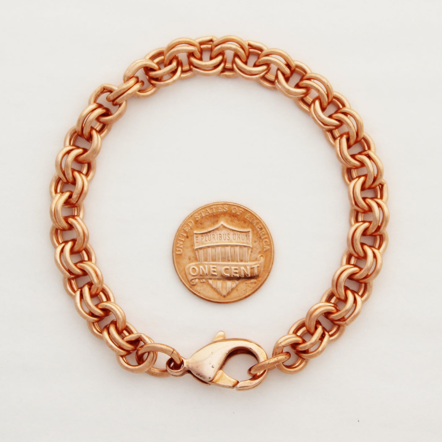 Copper Double Cable Chain Bracelet Bold 7mm Pure Copper Bracelet Chain All Sizes Brass Lobster Clasp