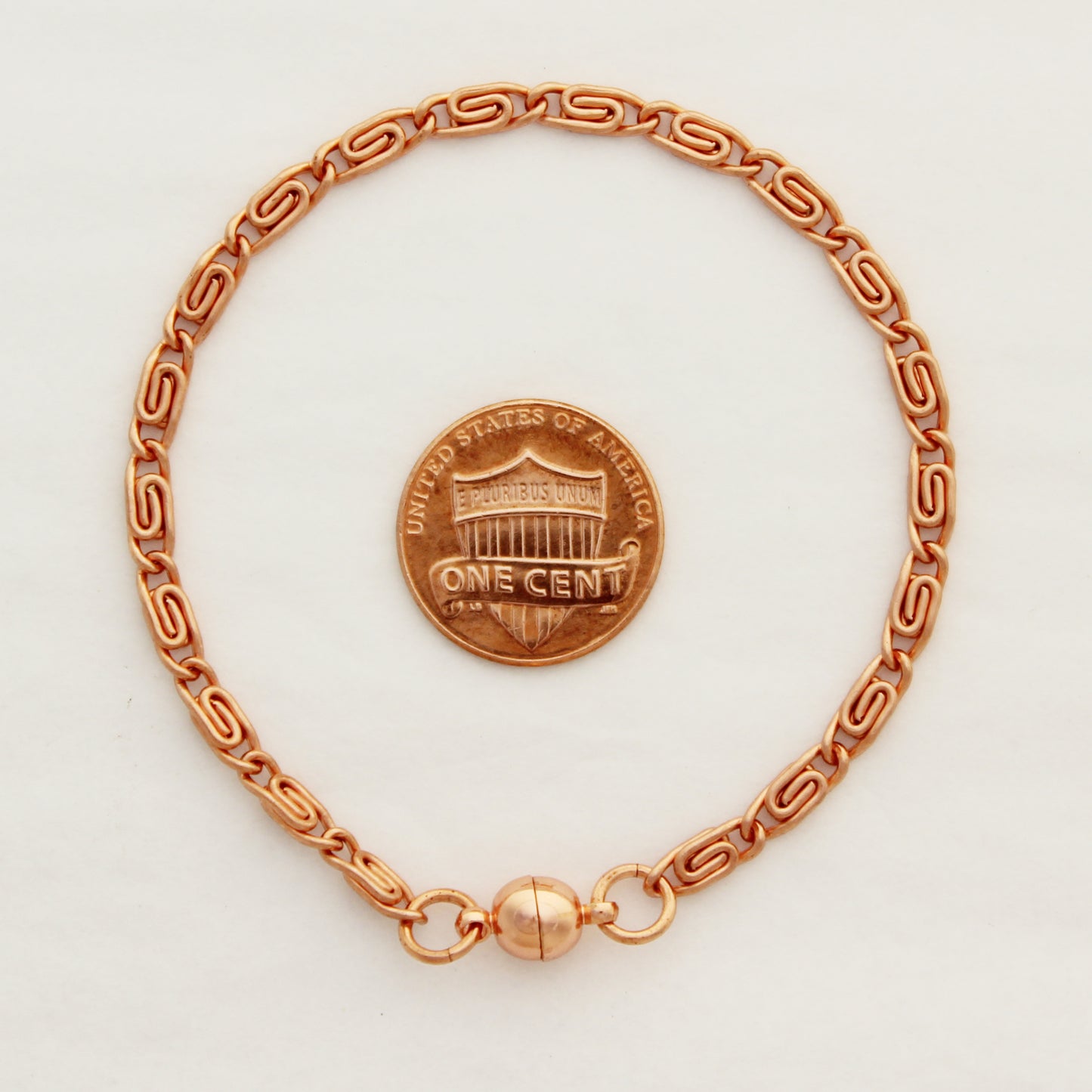 Copper Scroll Chain Bracelet BC61 Fine 3mm Pure Copper Bracelet Chain All Sizes Magnetic Clasp