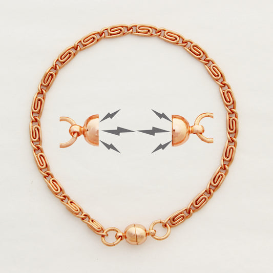 Copper Scroll Chain Bracelet BC61 Fine 3mm Pure Copper Bracelet Chain All Sizes Magnetic Clasp