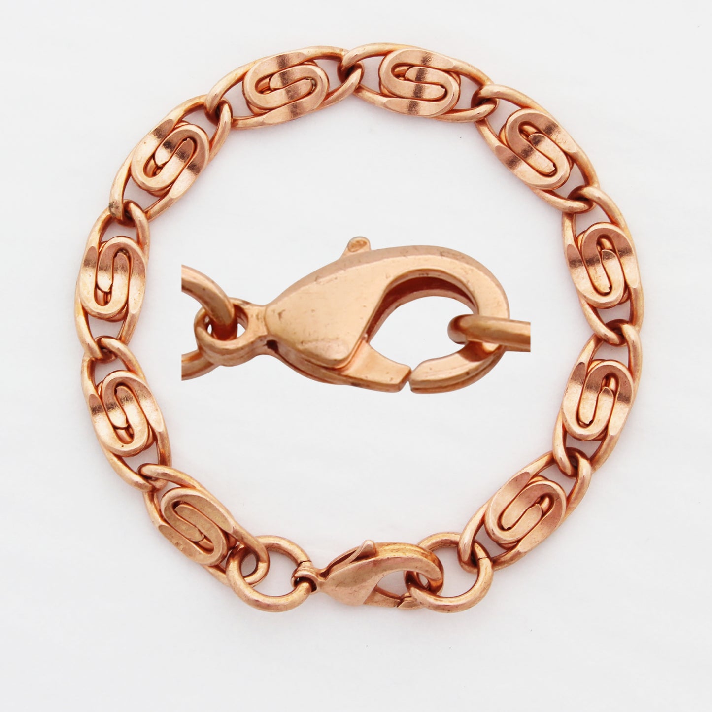 Custom Bracelet Chain Solid Copper 9mm Heavy Scroll Chain Bracelet CB69M Custom Size Copper Bracelet Chain