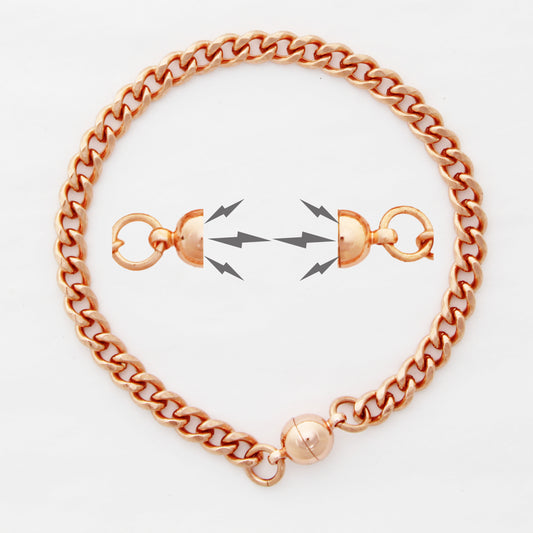 Copper Curb Chain Bracelet B72M Medium 5mm Pure Copper Bracelet Chain All Sizes Magnetic Clasp