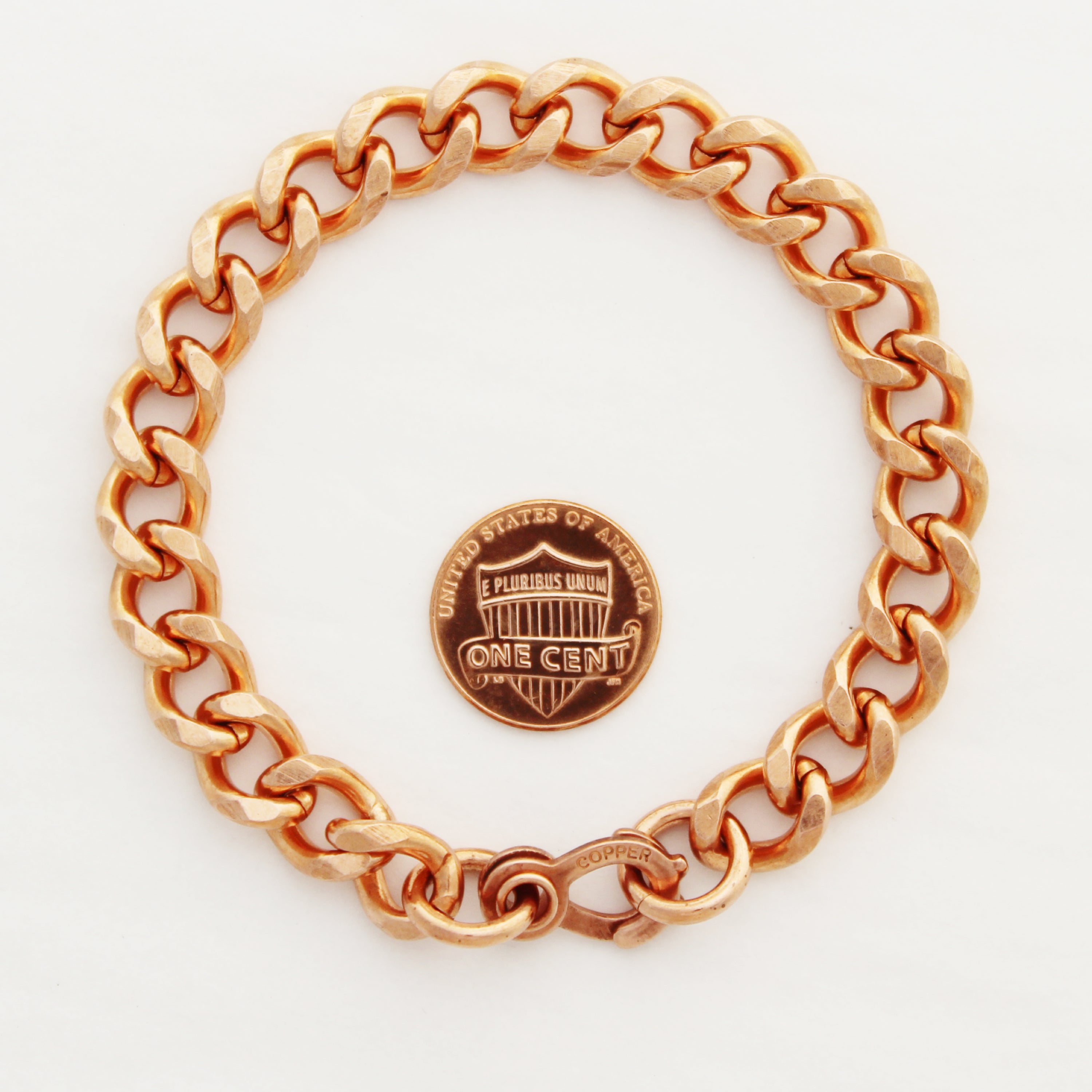 Copper Curb Chain Bracelet Bold 10mm Pure Copper Bracelet Chain