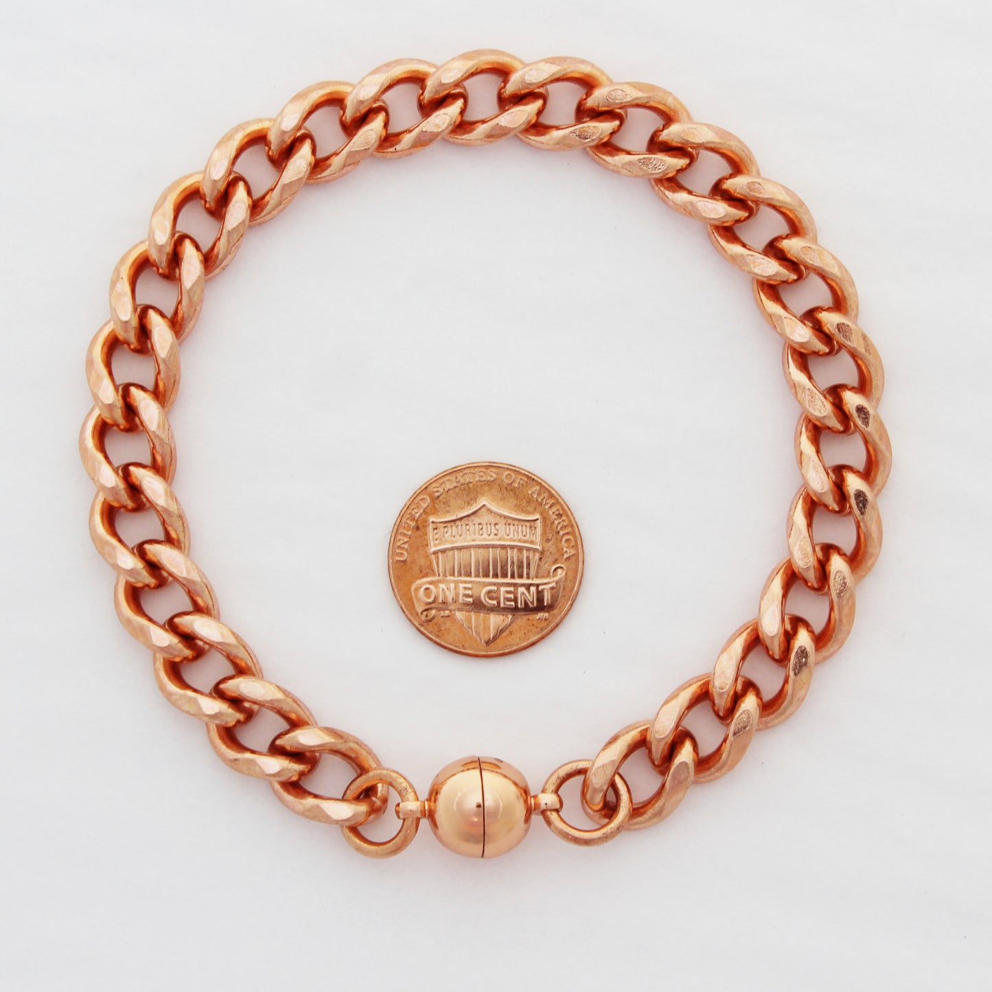 Copper Curb Chain Bracelet Bold 10mm Pure Copper Bracelet Chain All Sizes Strong Magnetic Clasp