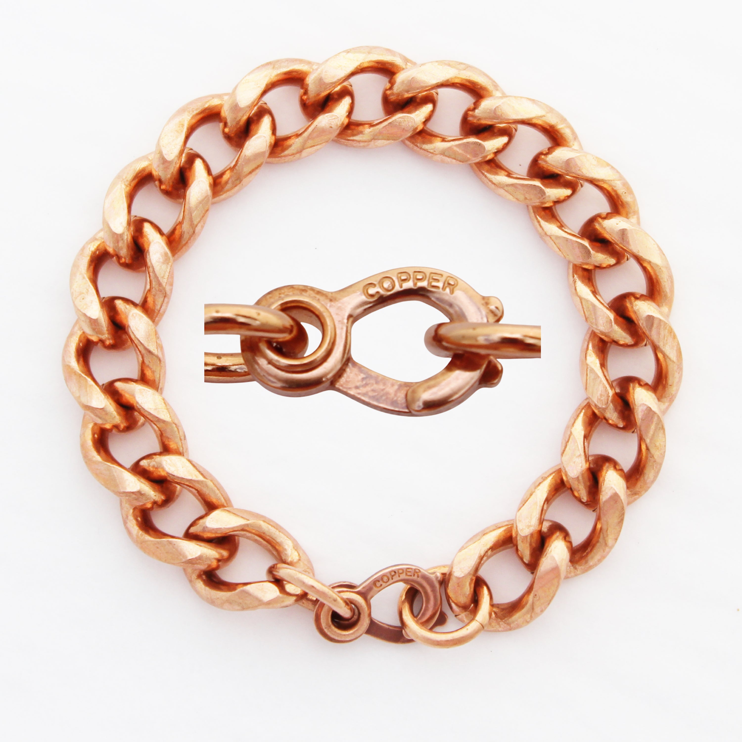 Copper Curb Chain Bracelet Extra Bold 13mm Pure Copper Bracelet