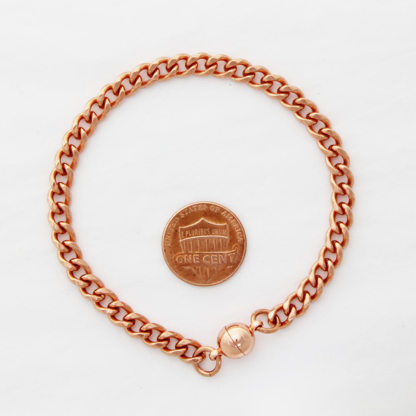 Copper Curb Chain Bracelet B72M Medium 5mm Pure Copper Bracelet Chain All Sizes Magnetic Clasp