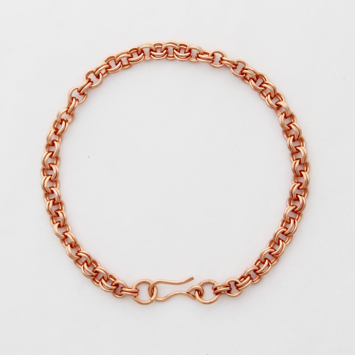 Copper Double Cable Chain Bracelet Fine 4mm Pure Copper Bracelet Chain All Sizes Copper Hook Clasp