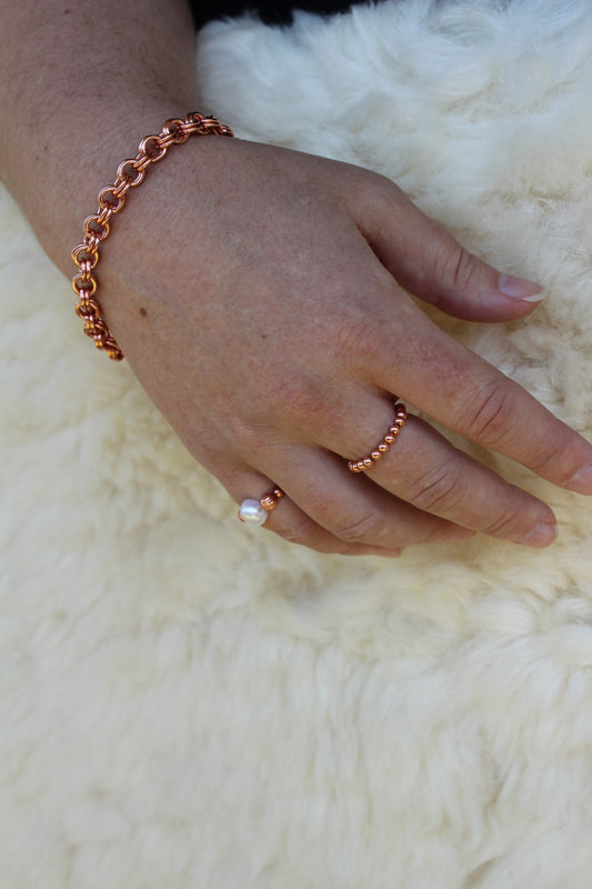 Heavy Solid Copper Double Cable Bracelet Chain 7mm Copper Bracelet Chain