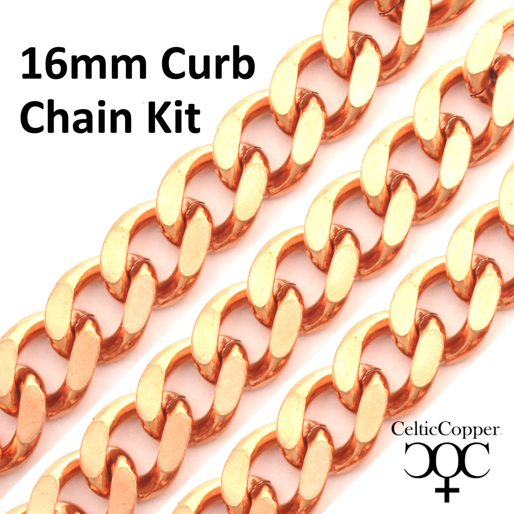 Bulk Copper Curb Chain 16mm Chunky Copper Chain by the Foot F162