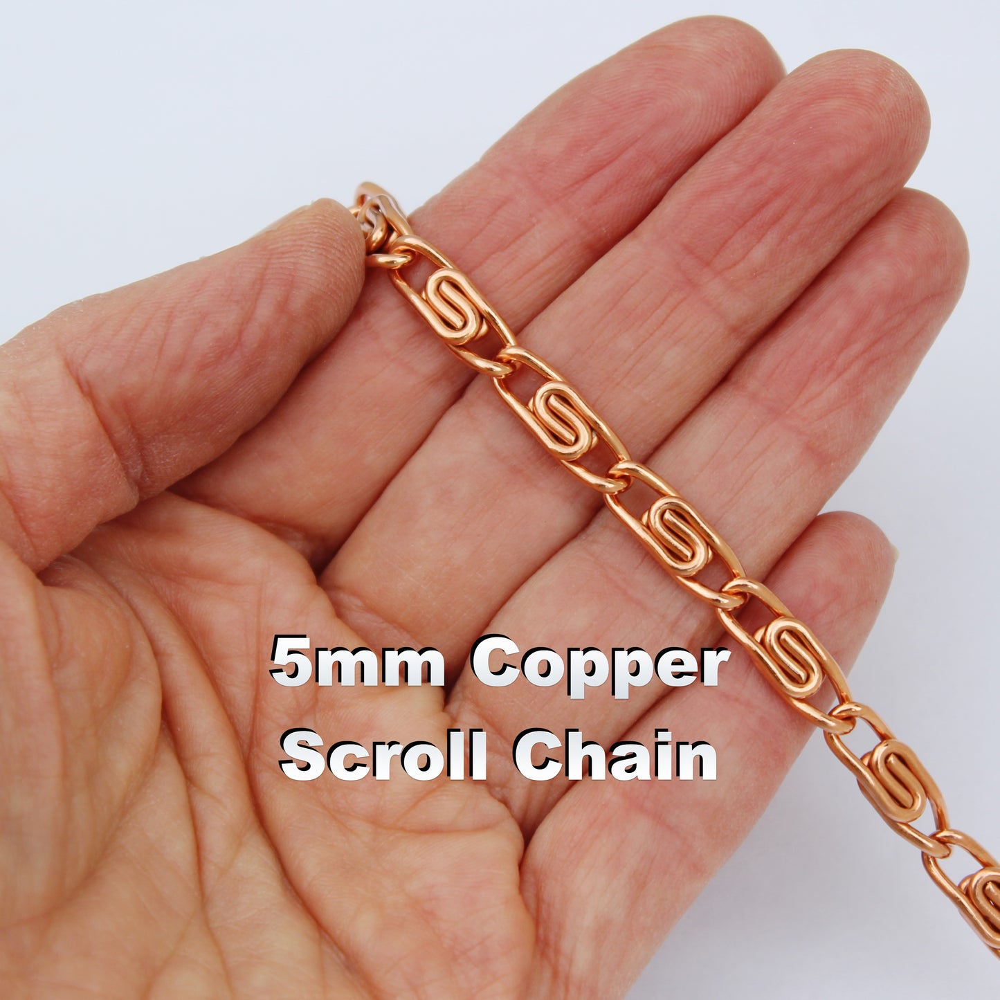 Solid Copper Bulk Chain Unfinished 5mm Celtic Copper Scroll Chain FC66 Medium Copper Celtic Scroll Chain By The Foot
