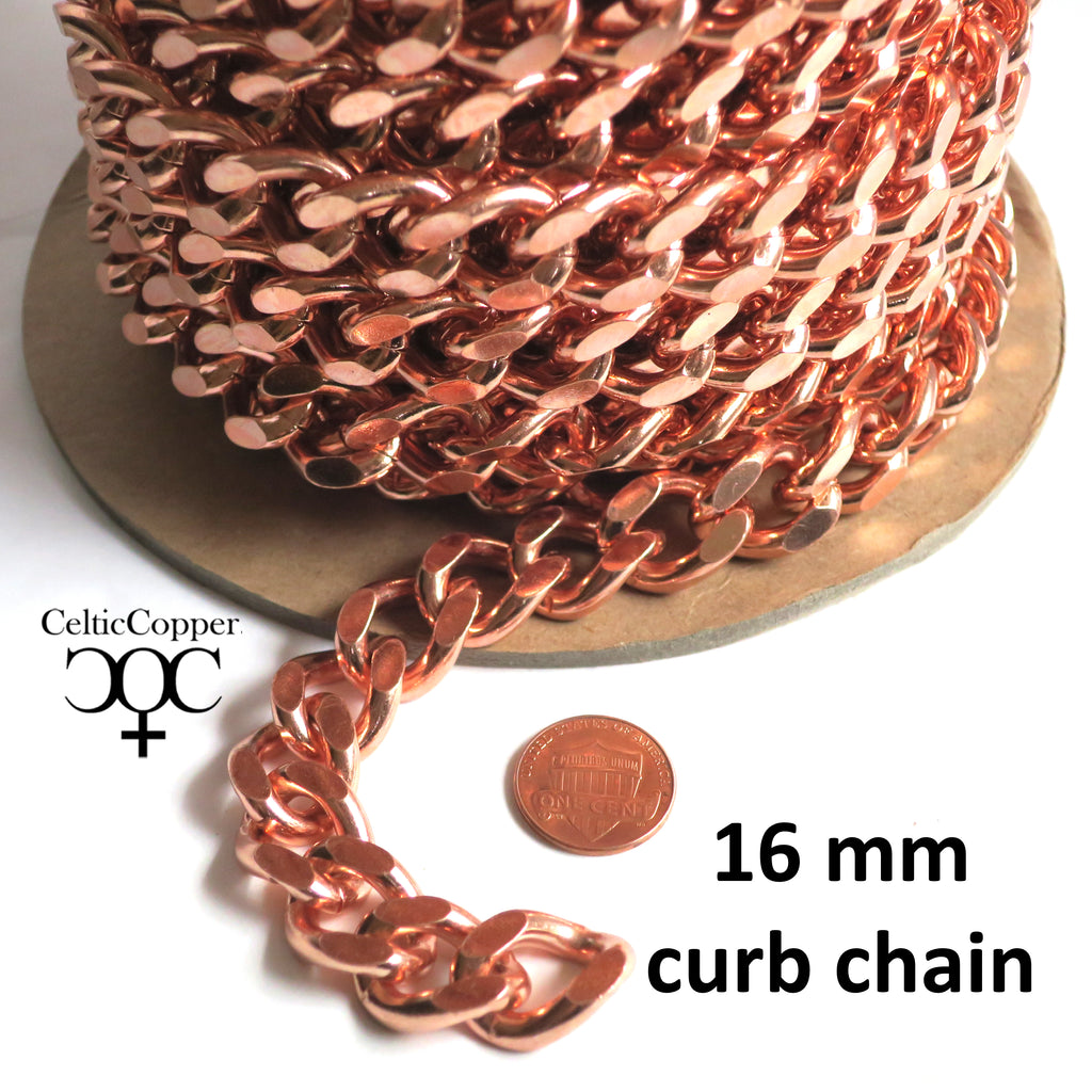 Super Chunky 16mm Copper Necklace Chain NC162 Copper Curb Chain Neckla –  Celtic Copper Shop