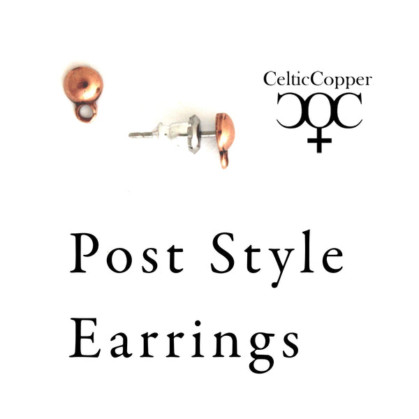 Copper Drop Designer Earrings With Handmade Vintage Cone Beads And Round 8mm Copper Bead Earrings